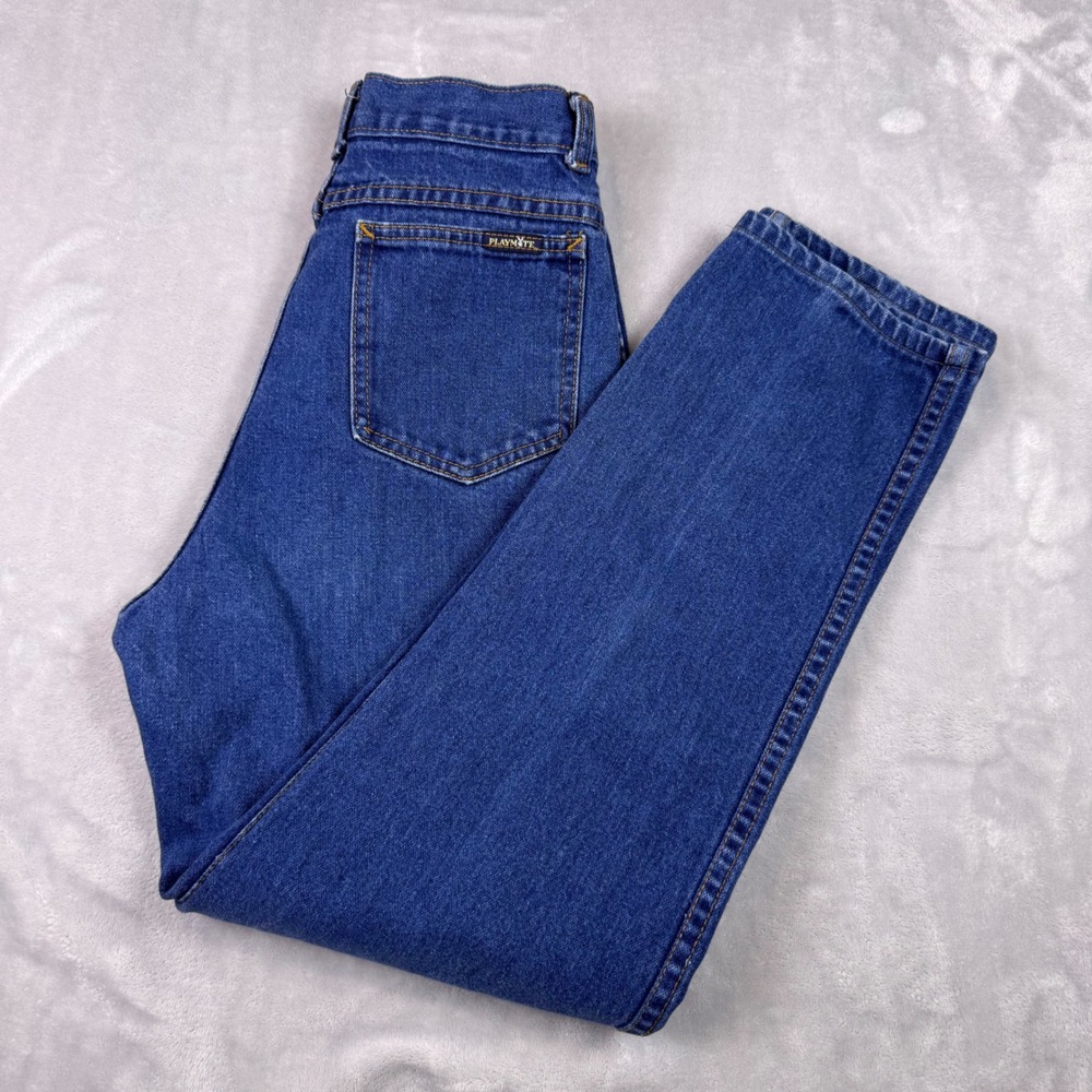 Vintage Playmate Playboy High Waisted Mom Jeans Medium Wash Blue Bunny‎ Logo 26
